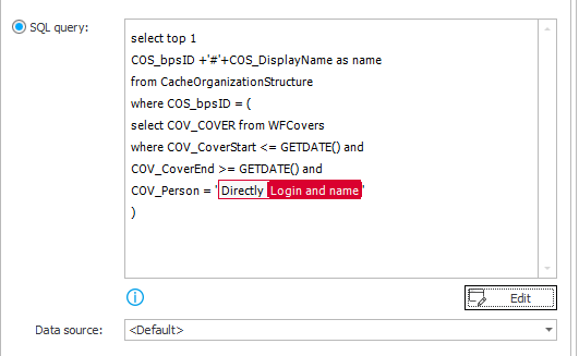 The image shows the "SQL query" option